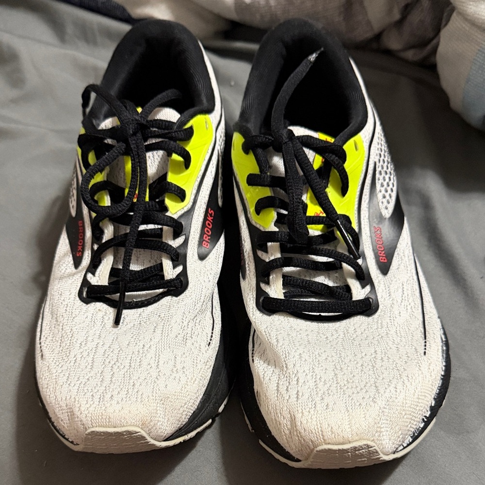 Brooks Sneakers - White, Black, and Yellow Fire Dept.